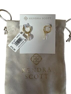 Kendra Scott Gold Willa Baroque Pearl Huggie Earrings
